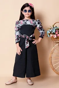 Girls Self Designed Premium Cotton Jumpsuit Dress-thumb3