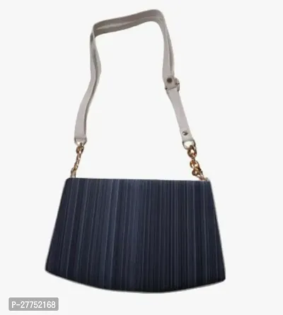 Stylish Navy Blue Polycotton Striped Sling Bags For Women