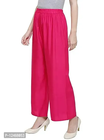 Stylish Fancy Rayon Solid Regular Fit Palazzo Pant For Women-thumb0