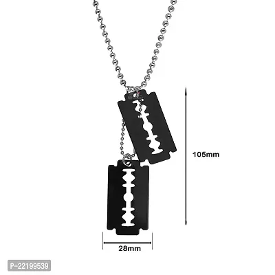 Zukhruf Trending Alloy Double Blade Pendat with Chain for Mens-thumb4