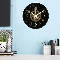 Dzirezone Analog 26 cm X 26 cm Wall Clock  (Black, With Glass, Standard)-thumb2
