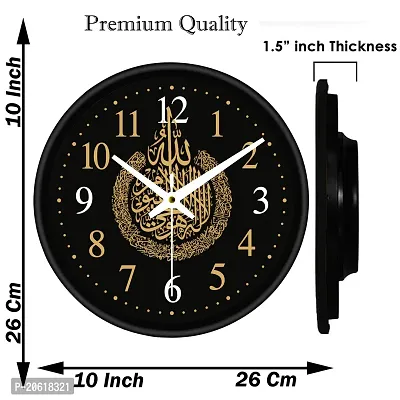 Dzirezone Analog 26 cm X 26 cm Wall Clock  (Black, With Glass, Standard)-thumb4