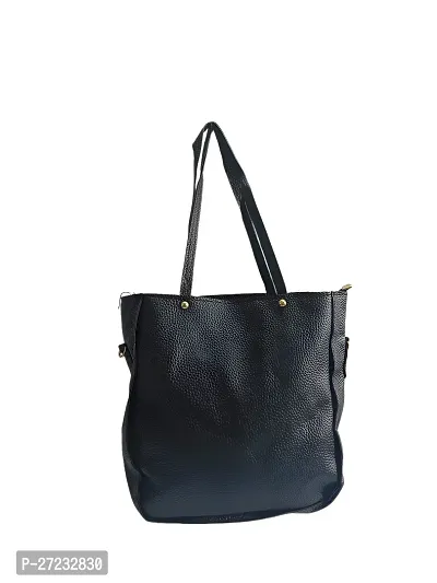 Pack of 4 stylish women's Black PU leather handbag shoulder bag with long strap ( Bucket Bag+ Sling Bag+ Ladies Purse+ Card Holder)-thumb2