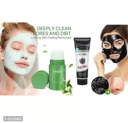 Natural Green Stick Deep Cleansing Mask  Charcoal Peel Off Mask (Pack Of 2)-thumb0