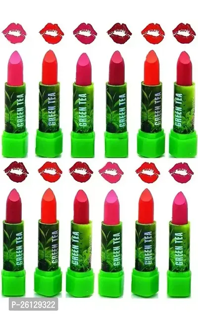 Green Tea Matte Lipstick Set Of 12 Multi Color, 12 G-thumb0