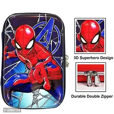 Spider Embossed Pouch Large Capacity Hardtop EVA Jumbo Pencil Case Super Hero Pouch for School Kids/Teenagers, Multicolor-thumb3
