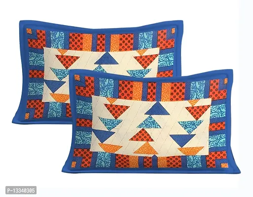 RHF 100% Cotton Rajasthani Jaipuri Kamal buti Print Double Bed Bedsheet with 2 Pillow Covers-Blue-thumb3