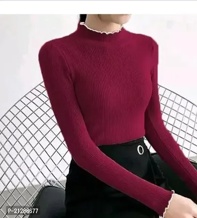 Elegant Maroon Cotton  Top For Women-thumb0