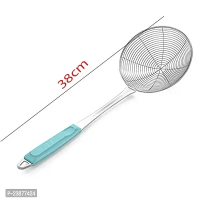 Puthak Multi Functional Deep Fry Oil Strainer for Kitchen,Puri Jhara Strainer Long Handle (Pack of 1)-thumb2