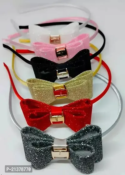 Designer Multicoloured Glitter Head Bands For Women Pack Of 6