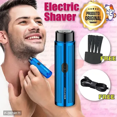 AT-528 Professional Beard Trimmer For Men, Durable Sharp Accessories Blade Trimmers and Shaver with 4 Length Setting Trimmer For Men Shaving,Trimer for men's, Savings Machine (Blue)-thumb0