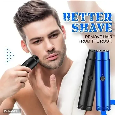 MINI TRIMMER (blue,black) COLOUR Shaver for Men and Women, Portable Electric Shaver, Unisex Travelling Washable USB Beard Shaver and Trimmer for face,under Arms Painless Shaving Wet and Dry Use-thumb4