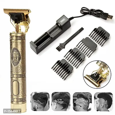 Professional Golden t99 Trimmer Haircut Grooming Kit Metal Body Rechargeable 42 Trimmer 10 min Runtime 4 Length Settings  (Gold)-thumb3