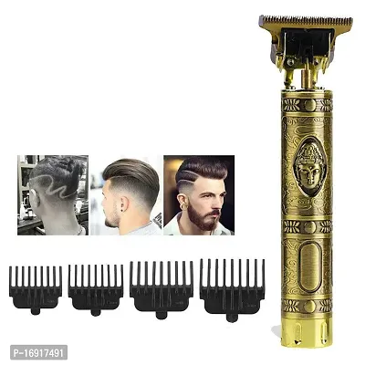 Hair Trimmer For Men, Professional Hair Clipper, Adjustable Blade Clipper, Hair Trimmer and Shaver,Retro Oil Head Close Cut Precise hair Trimming Machine (Golden)-thumb0