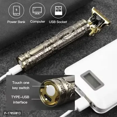Buddha Maxtop Golden Vintage Trimmer For Men Buddha Style Trimmer Professional Hair Clipper Adjustable Blade Clipper Shaver For Men Retro Oil Head Close Cut Trimming Machine 1200 Mah Battery Hair Removal-thumb0