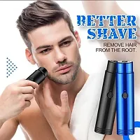 AT-528 Professional Beard Trimmer For Men, Durable Sharp Accessories Blade Trimmers and Shaver with 4 Length Setting Trimmer For Men Shaving,Trimer for men's, Savings Machine (Blue)-thumb1