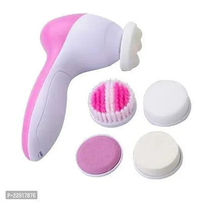 5 in 1 Face Facial Exfoliator Electric Massage Machine Care  Cleansing Cleanser Massager Kit For Smoothing Body Beauty Skin Cleaner facial massager machine for face- Multicolor-thumb4