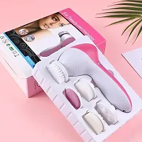 Battery Powered 5-In-1 Smoothing Body Face Beauty Care Facial Massager, White-thumb1