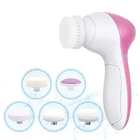5 in 1 Portable Electric Facial Cleaner Battery Powered Multifunction Massager, Face Massager, Facial Machine, Beauty Massager, Facial Massager For Women (Multi Color)-thumb1