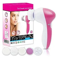 5 in 1 Portable Electric Facial Cleaner Battery Powered Multifunction Massager, Face Massager, Facial Machine, Beauty Massager, Facial Massager For Women (Multi Color)-thumb4