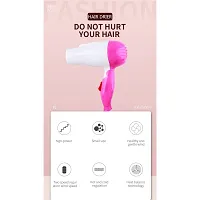 AK SMART Nova Nv-1290 1000 Watts Foldable Hair Dryer For Men  Women Professional Electric Foldable Hair Dryer With 2 Speed Control, Pink-thumb1