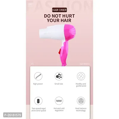 AK SMART Nova Nv-1290 1000 Watts Foldable Hair Dryer For Men  Women Professional Electric Foldable Hair Dryer With 2 Speed Control, Pink-thumb2