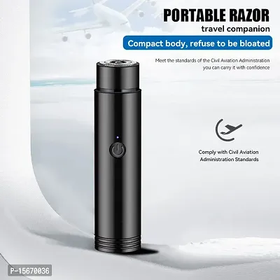 Stylish Fancy Mini Portable Electric Usb Shaver (blue) colour For Men And Women Trimmer 30 Min Runtime 1 Length-thumb0