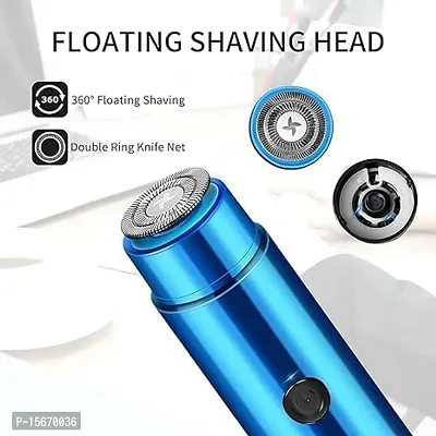 Stylish Fancy Mini Portable Electric Usb Shaver (blue) colour For Men And Women Trimmer 30 Min Runtime 1 Length-thumb3
