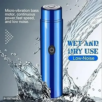 Stylish Fancy Mini Portable Electric Usb Shaver (blue) colour For Men And Women Trimmer 30 Min Runtime 1 Length-thumb4