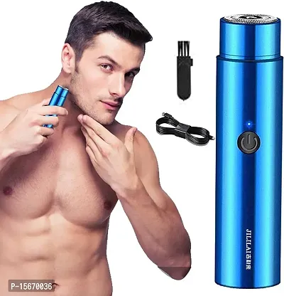 Stylish Fancy Mini Portable Electric Usb Shaver (blue) colour For Men And Women Trimmer 30 Min Runtime 1 Length-thumb5