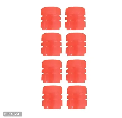 Carfrill 8 Pieces Luminous Auto Dust Tyre Valve Caps Fluorescent Red Valve Caps Tyre Decorati Red-thumb0