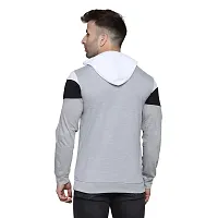 Reliable Cotton Blend Self Pattern Hooded Tees For Men-thumb3