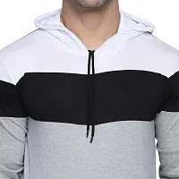 Reliable Cotton Blend Self Pattern Hooded Tees For Men-thumb1