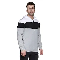 Reliable Cotton Blend Self Pattern Hooded Tees For Men-thumb3