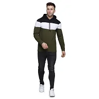 Reliable Cotton Blend Self Pattern Hooded Tees For Men-thumb2