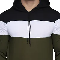 Reliable Cotton Blend Self Pattern Hooded Tees For Men-thumb4