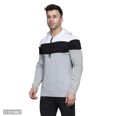 Reliable Cotton Blend Self Pattern Hooded Tees For Men-thumb5