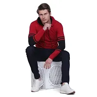 Reliable Cotton Blend Self Pattern Hooded Tees For Men-thumb1