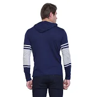 Reliable Cotton Blend Self Pattern Hooded Tees For Men-thumb4