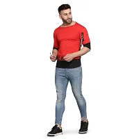 Men Colorblock Round Neck Cotton Blend-thumb2