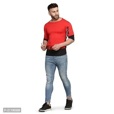 Men Colorblock Round Neck Cotton Blend-thumb3