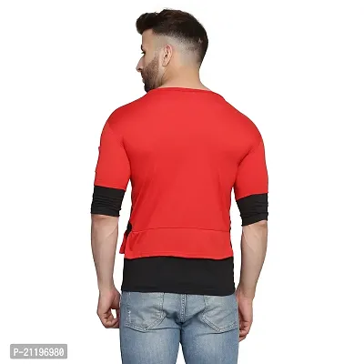 Men Colorblock Round Neck Cotton Blend-thumb4