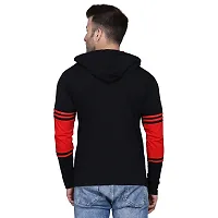 Reliable Cotton Blend Self Pattern Hooded Tees For Men-thumb1