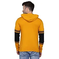 Reliable Cotton Blend Self Pattern Hooded Tees For Men-thumb3