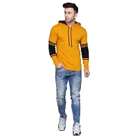 Reliable Cotton Blend Self Pattern Hooded Tees For Men-thumb4