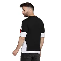 Trendy Color Block Cotton Oversize Round Neck T-Shirt for Men-thumb3