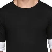 Trendy Color Block Cotton Oversize Round Neck T-Shirt for Men-thumb1