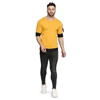 Trendy Color Block Cotton Oversize Round Neck T-Shirt for Men-thumb3