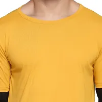 Trendy Color Block Cotton Oversize Round Neck T-Shirt for Men-thumb2