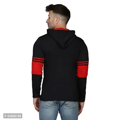 Trendy Designer Cotton Hood Men Colorblock Cotton Blend T-Shirt-thumb2